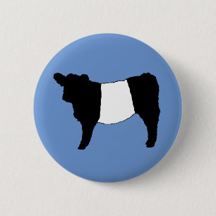 Cool Belted Galloway Cattle Rare Cow Beltie Steer 6 Cm Round Badge