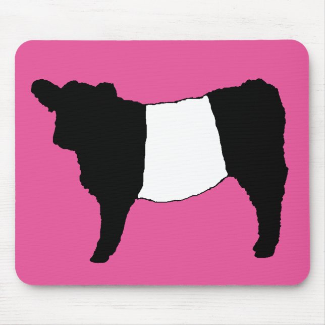 Cool Belted Galloway Cattle Rare Cow Beltie Steer Mouse Mat (Front)