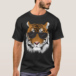 Cool Bengal Tiger With Sunglasses Bengal Tiger Hea T-Shirt