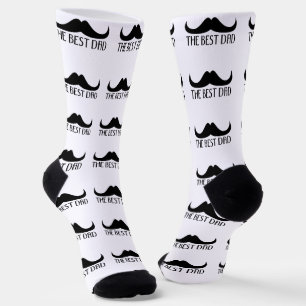 Cool best Dad Black Moustache Father's day pattern Socks