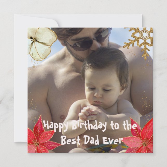 Cool Best Dad Ever Christmas Happy Birthday Card (Front)