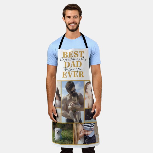 Cool Best Dad Ever Father's Day Photo Collage Apro Apron (Worn)