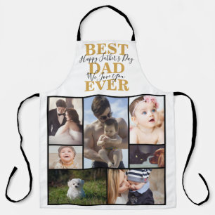 Cool Best Dad Ever Father's Day Photo Collage Apro Apron