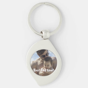 Cool Best Dad Ever Father's Day Photo Key Ring
