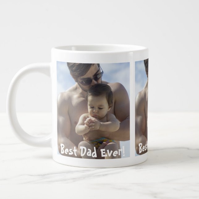 Cool Best Dad Ever Father's Day Photo  Large Coffee Mug (Left)