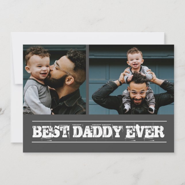 Cool Best Dad Ever Photo Collage Father's Day Holiday Card (Front)