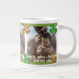 Cool Best Dad Ever Photo St. Patrick's Day Large Coffee Mug