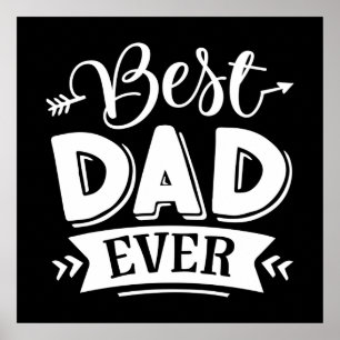 cool best Dad ever word art Poster