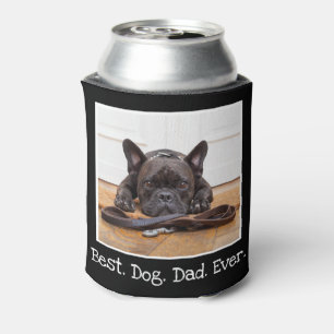 Cool Best Dog Dad Ever Photo Personalised Black  Can Cooler