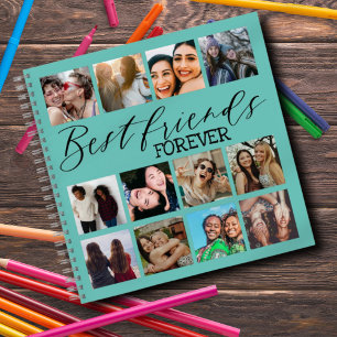 Cool Best Friends Forever Teal 9 Photo  Notebook