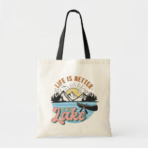 cool better lake life word art tote bag
