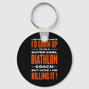 Cool Biathlon Coach Funny Biathlete Humour Winter Key Ring