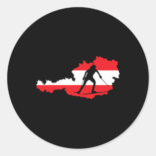 Cool Biathlon Fans Austria Skiing Classic Round Sticker