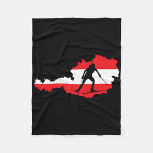 Cool Biathlon Fans Austria Skiing Fleece Blanket