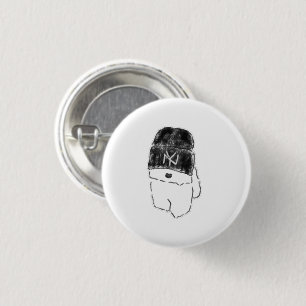 Cool Bichon Frise Puppy Wearing Black Beanie 3 Cm Round Badge