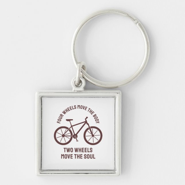 Cool bicycle Design - Tow Wheels Move The Soul Key Ring (Front)