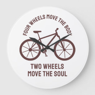 Cool bicycle Design - Tow Wheels Move The Soul Large Clock