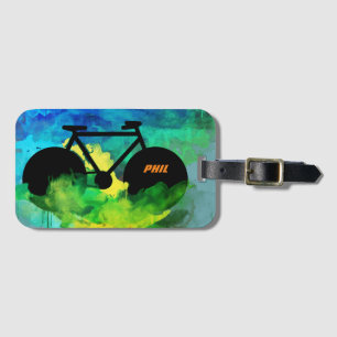 cool bicycle graphic-art luggage tag