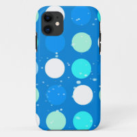 Cool big blue, white, light blue polka dots