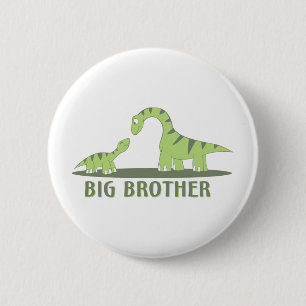 Cool Big Brother Shirt - Dinosaur Theme 6 Cm Round Badge