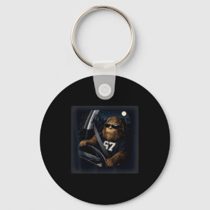 Cool Bigfoot Driving 67 Sungles Funny Gifts Men Wo Key Ring