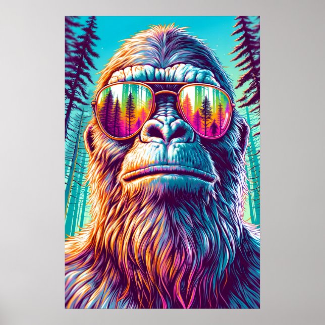 Cool Bigfoot in Hip Sunglasses Poster (Front)