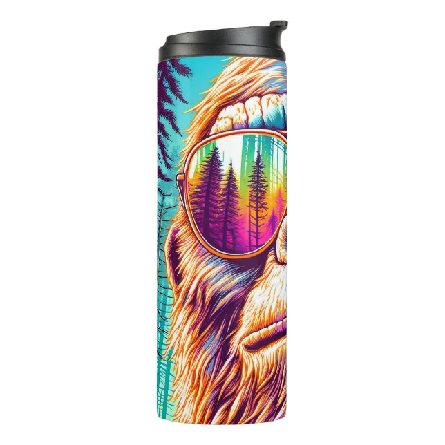 Cool Bigfoot in Hip Sunglasses Thermal Tumbler (Rotated Left)