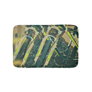 Cool bike artwork bath mat