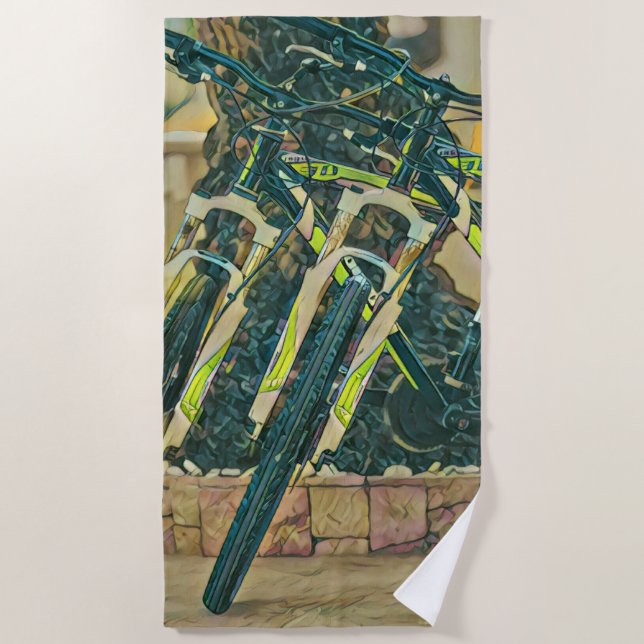 Cool bike artwork beach towel (Front)