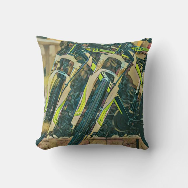 Cool bike artwork cushion (Front)