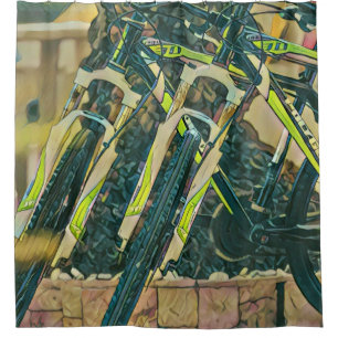 Cool bike artwork shower curtain
