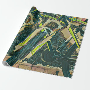 Cool bike artwork wrapping paper