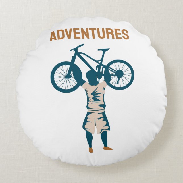 Cool Biker - Adventures Round Cushion (Front)