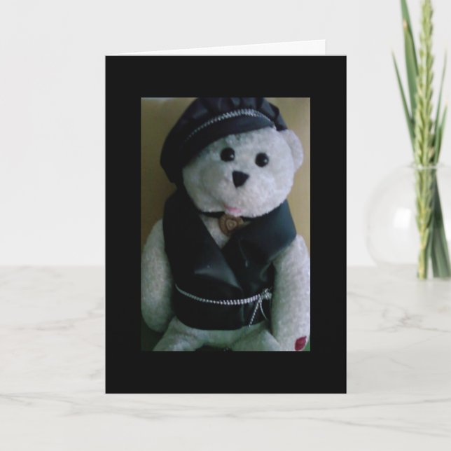 "COOL BIKER BEAR" BIRTHDAY CARD (Front)