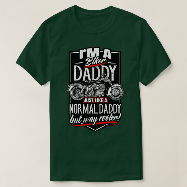 Cool Biker Dad Motorcyclist  T-Shirt (Design Front)