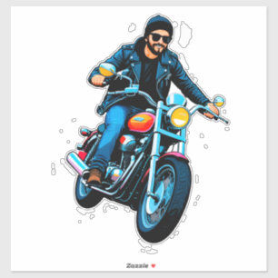 Cool Biker Riding a Motorcycle