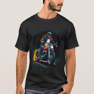 Cool Biker Riding Motorcycle T-Shirt