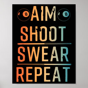 Cool Billiard Art For Men Women Pool Player Billia Poster