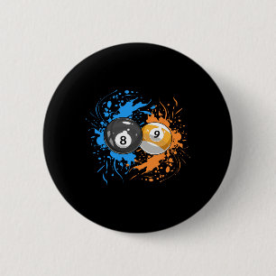 Cool Billiard For 8- Ball And 9-ball Player  6 Cm Round Badge