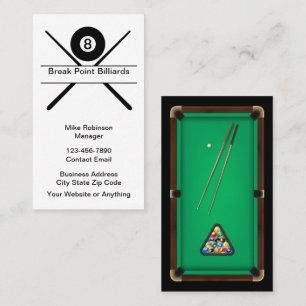 Cool Billiard Hall Theme Business Cards