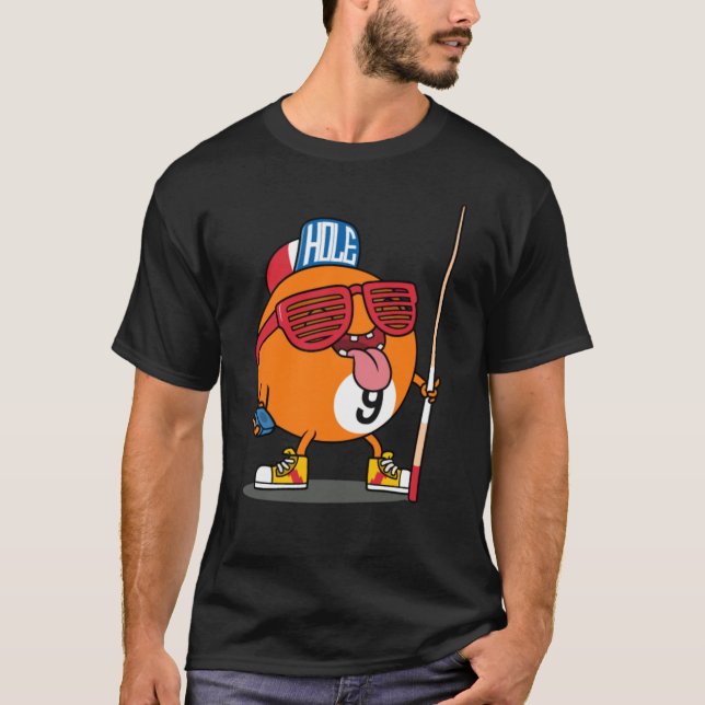 Cool billiard nine ball T-Shirt (Front)