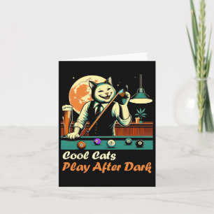 Cool Billiard Playing Kitty Cat Card