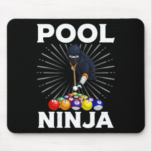 Cool Billiards Art For Men Women Pool Player Ninja Mouse Mat