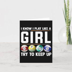 Cool Billiards Art For Women Girl Pool Player 8 Ba Card