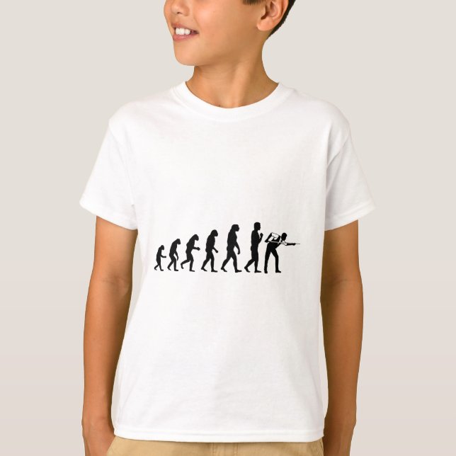 Cool Billiards Evolution Funny Cue Ll Stick Player T-Shirt (Front)