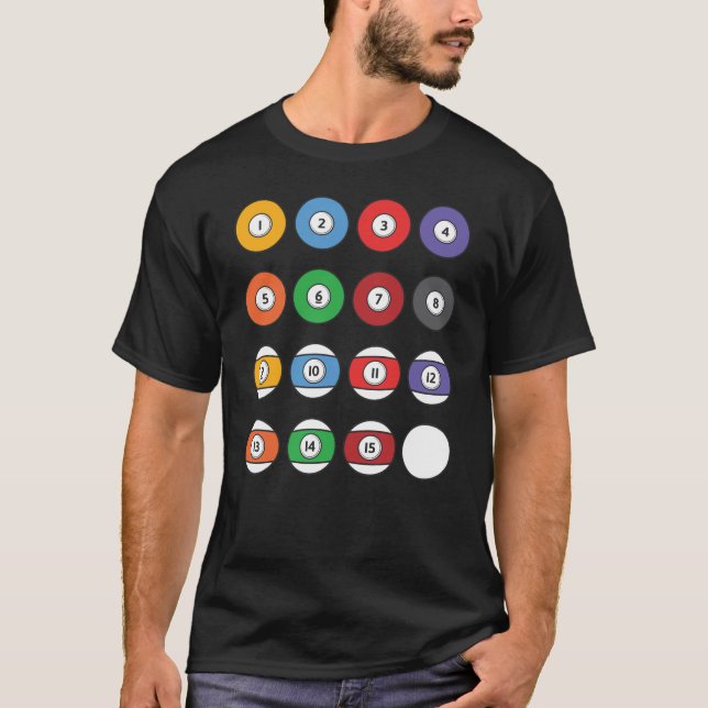 Cool billiards pool snooker player gift T-Shirt (Front)