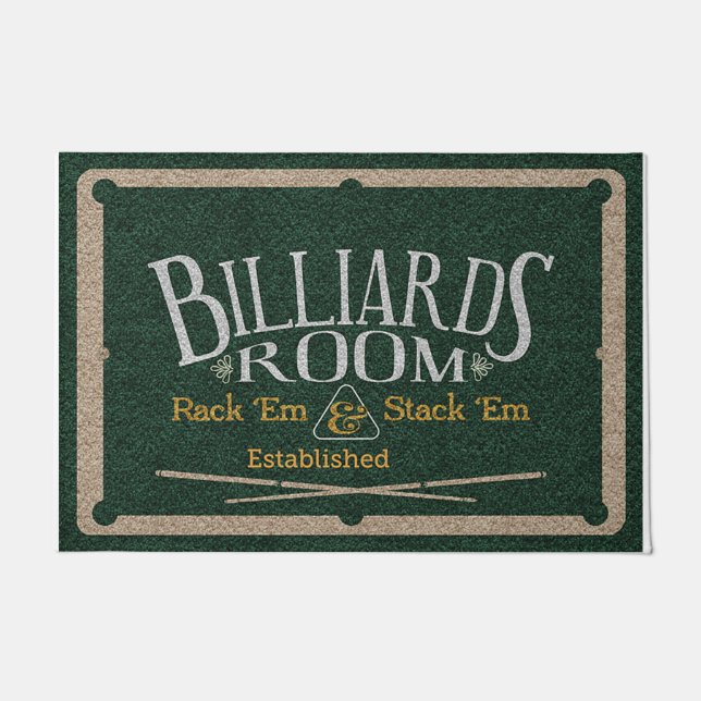 Cool Billiards Room Decoration, Trendy Gamer  Doormat (Front)