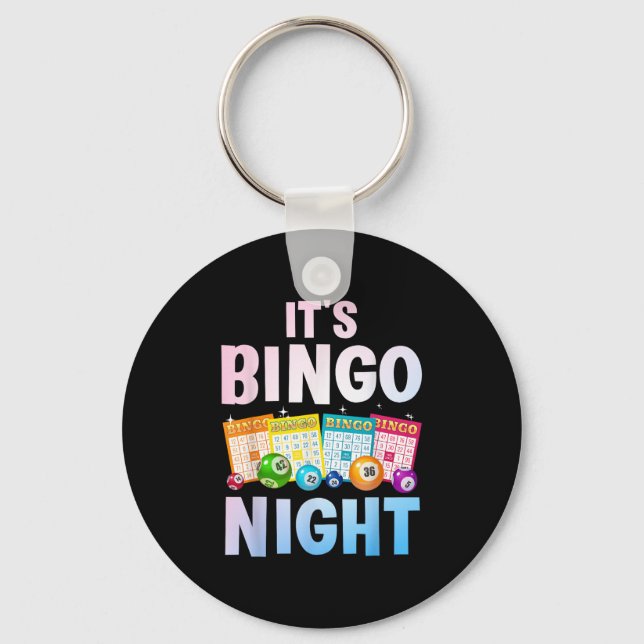 Cool Bingo Night Art For Men Women Bingo Lover Bin Key Ring (Front)