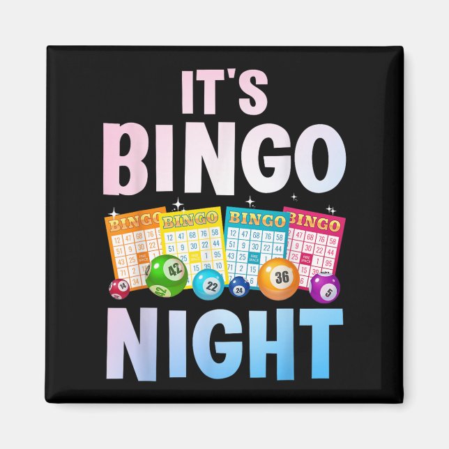 Cool Bingo Night Art For Men Women Bingo Lover Bin Magnet (Front)
