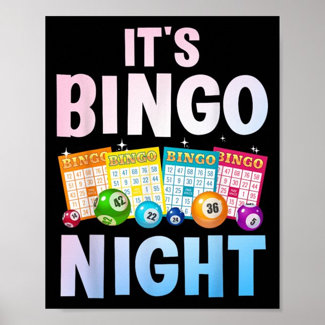 Cool Bingo Night Art For Men Women Bingo Lover Bin Poster (Front)